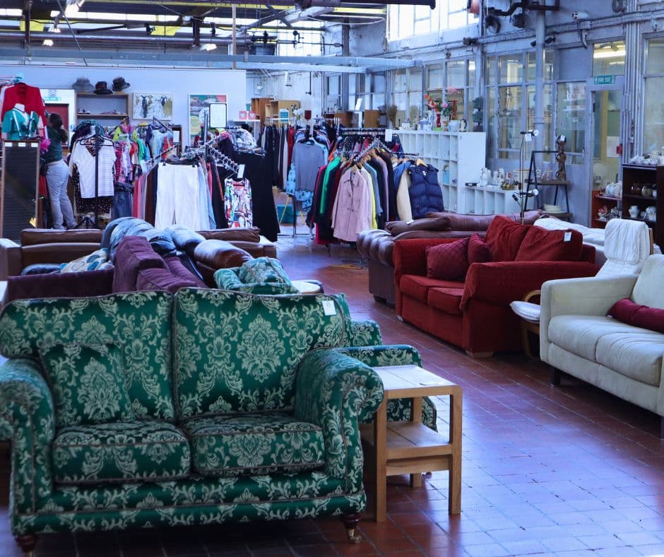 The SHAX charity shop floor in Dumfries, with furniture ready for local homes
