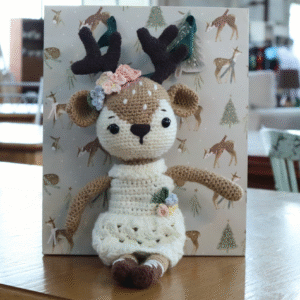 Handcrafted Crochet Reindeer Raffle Prize - Winner Richard