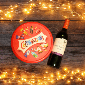 box of celebrations and an Isla Negra Merlot - Winner Rachel